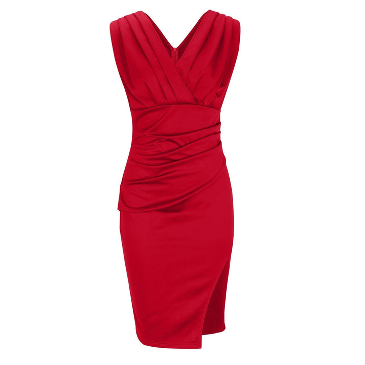 Frida | Tailored Dress with V-Neck and Slit