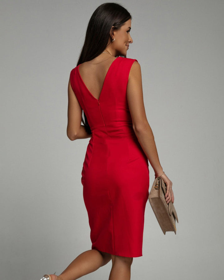 Frida | Tailored Dress with V-Neck and Slit