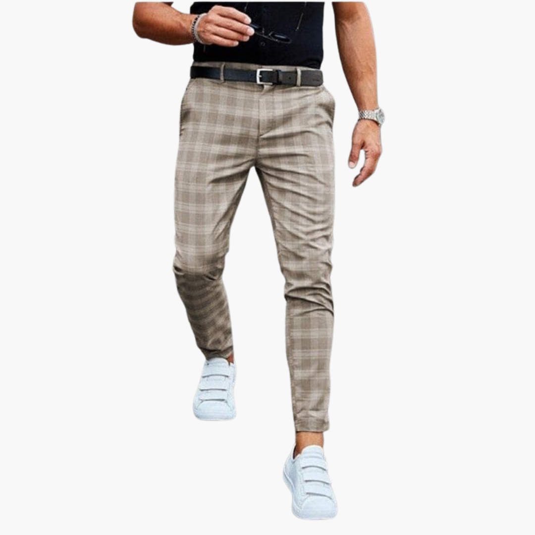 Ron | Slim-Fit Checkered Chinos