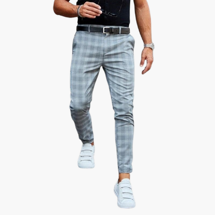 Ron | Slim-Fit Checkered Chinos
