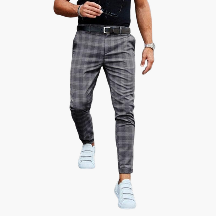 Ron | Slim-Fit Checkered Chinos